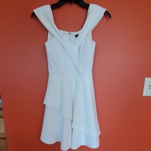 3 FOR $10 OFF THE SHOULDER BRILLIANT WHITE DRESS